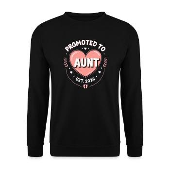 Aunt 2026 Aunt 2026 Promoted to Aunt 2026 - Unisex Sweatshirt - black - Front - Alina (178cm) & Michal (187cm)