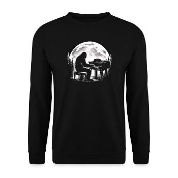 Bigfoot Klavierspieler - Unisex Pullover - Schwarz - Vorne - Alina (178cm) & Michal (187cm)