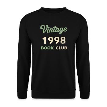 Vintage 1998 Book Club Retro Geburtsjahr Geschenk - Unisex Pullover - Schwarz - Vorne - Alina (178cm) & Michal (187cm)