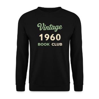 Vintage 1960 Book Club Retro Geburtsjahr Geschenk - Unisex Pullover - Schwarz - Vorne - Alina (178cm) & Michal (187cm)