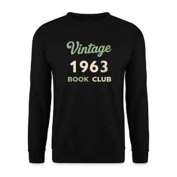 Vintage 1963 Book Club Retro Geburtsjahr Geschenk - Unisex Pullover - Schwarz - Vorne - Alina (178cm) & Michal (187cm)
