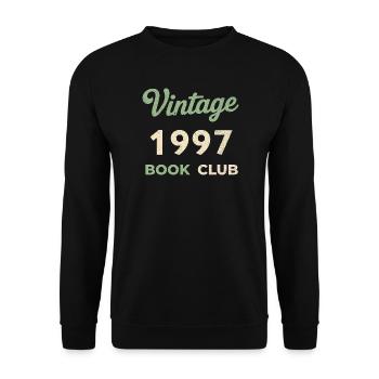 Vintage 1997 Book Club Retro Geburtsjahr Geschenk - Unisex Pullover - Schwarz - Vorne - Alina (178cm) & Michal (187cm)