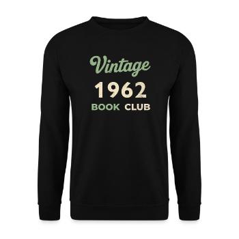 Vintage 1962 Book Club Retro Birth Year Gift - Unisex Sweatshirt - black - Front - Alina (178cm) & Michal (187cm)