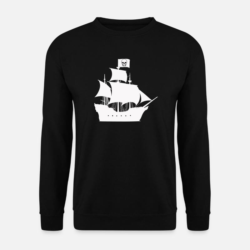 Piratenschiff Silhouette - Unisex Pullover - Schwarz