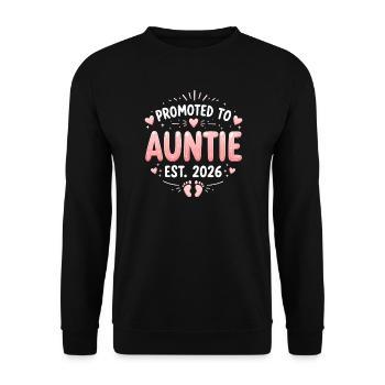 Aunt 2026 Aunt 2026 Promoted to Aunt 2026 - Unisex Sweatshirt - black - Front - Alina (178cm) & Michal (187cm)