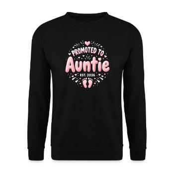 Aunt 2026 Aunt 2026 Promoted to Aunt 2026 - Unisex Sweatshirt - black - Front - Alina (178cm) & Michal (187cm)
