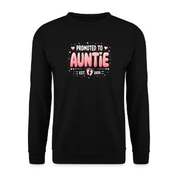 Aunt 2026 Aunt 2026 Promoted to Aunt 2026 - Unisex Sweatshirt - black - Front - Alina (178cm) & Michal (187cm)