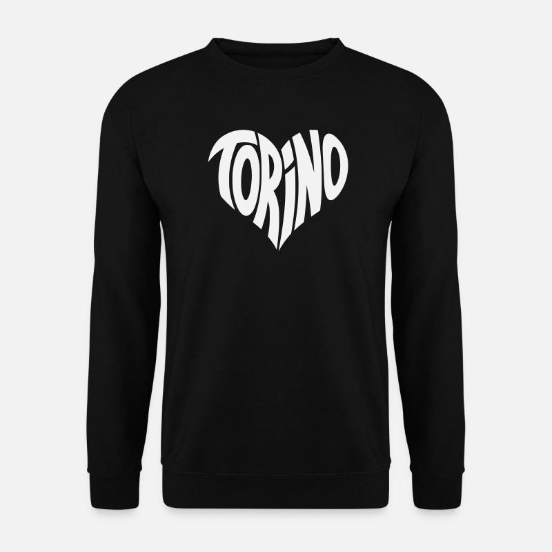 Turin, Torino Herz Design - Unisex Pullover - Schwarz