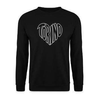 Torino, Turin Heart Typography - Unisex Sweatshirt - black - Front - Alina (178cm) & Michal (187cm)