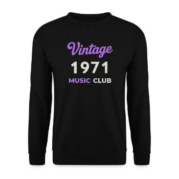 Vintage 1971 Music Club Retro Année de naissance vintage - Sweat-shirt Unisexe - noir - Devant - Alina (178cm) & Michal (187cm)