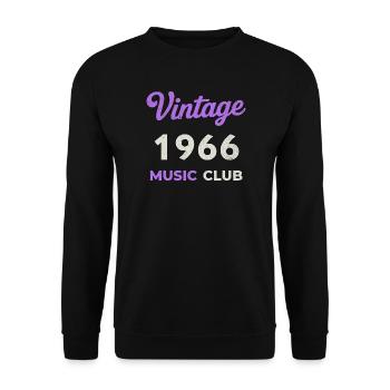 Vintage 1966 Music Club Retro Année de naissance vintage - Sweat-shirt Unisexe - noir - Devant - Alina (178cm) & Michal (187cm)