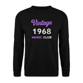 Vintage 1968 Music Club Retro Année de naissance vintage - Sweat-shirt Unisexe - noir - Devant - Alina (178cm) & Michal (187cm)
