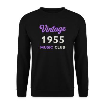 Vintage 1955 Music Club Retro Année de naissance vintage - Sweat-shirt Unisexe - noir - Devant - Alina (178cm) & Michal (187cm)