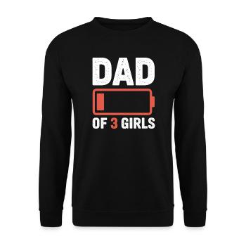 Icône de piles Papa de 3 filles - Sweat-shirt Unisexe - noir - Devant - Alina (178cm) & Michal (187cm)