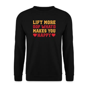 Fitness Bodybuilder Lift Makes You Happy - Unisex Sweatshirt - black - Front - Alina (178cm) & Michal (187cm)