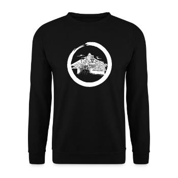 White Japanese Landscape - Unisex Sweatshirt - black - Front - Alina (178cm) & Michal (187cm)