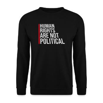 Les droits de l’homme ne sont pas politiques Logo Menschenrechte - Sweat-shirt Unisexe - noir - Devant - Alina (178cm) & Michal (187cm)