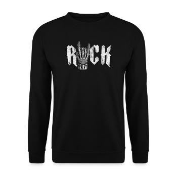 Rock Music Symbol Funny - Unisex Sweatshirt - black - Front - Alina (178cm) & Michal (187cm)