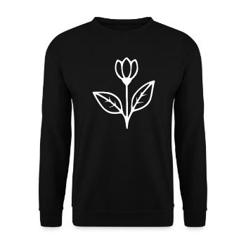 Minimalismus Blume weiß Lustige Geschenke minimal - Unisex Pullover - Schwarz - Vorne - Alina (178cm) & Michal (187cm)
