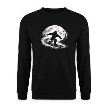 Bigfoot Surfer - Unisex Sweatshirt - black - Front - Alina (178cm) & Michal (187cm)