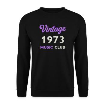 Vintage 1973 Music Club Retro Geburtsjahr Jahrgang - Unisex Pullover - Schwarz - Vorne - Alina (178cm) & Michal (187cm)