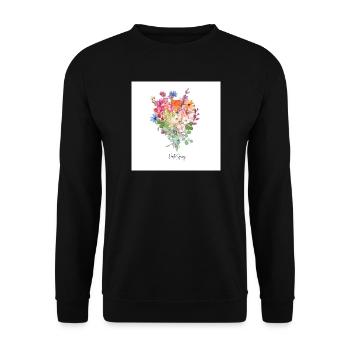 Hello Spring - Unisex Pullover - Schwarz - Vorne - Alina (178cm) & Michal (187cm)