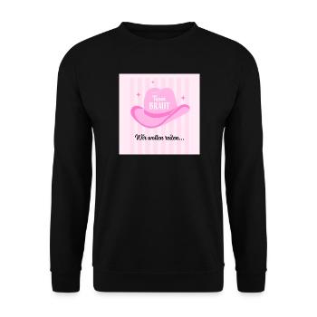 Junggesellinnenabschied JGA T-Shirt & Hoodie Bride - Unisex Pullover - Schwarz - Vorne - Alina (178cm) & Michal (187cm)