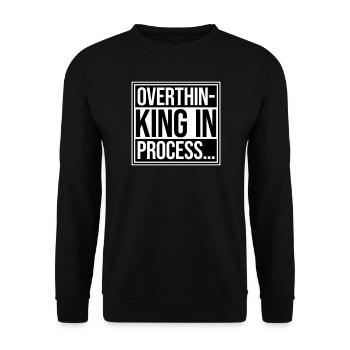 Trop réfléchir en processus Drôle de dicto sombre Logo - Sweat-shirt Unisexe - noir - Devant - Alina (178cm) & Michal (187cm)