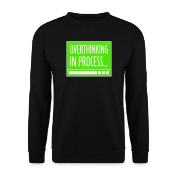 Trop réfléchir en processus Drôle de dicto sombre Logo - Sweat-shirt Unisexe - noir - Devant - Alina (178cm) & Michal (187cm)