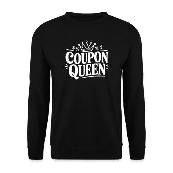 Coupon Queen - Unisex Sweatshirt - black - Front - Alina (178cm) & Michal (187cm)