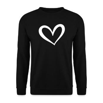 Herz Symbol Illustration - Unisex Pullover - Schwarz - Vorne - Alina (178cm) & Michal (187cm)