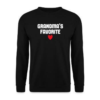 Grandma’s Favorite Cute Heart Typography - Unisex Sweatshirt - black - Front - Alina (178cm) & Michal (187cm)