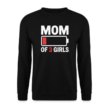 Maman de 3 filles Battery Duration - Sweat-shirt Unisexe - noir - Devant - Alina (178cm) & Michal (187cm)