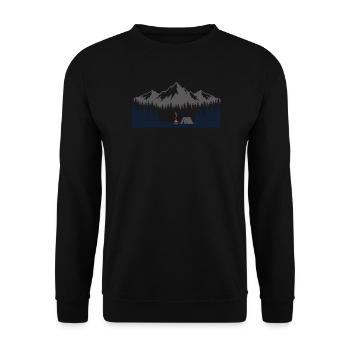 Chemise de camping pour les aventuriers en plein air - Sweat-shirt Unisexe - noir - Devant - Alina (178cm) & Michal (187cm)