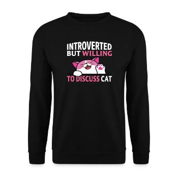 Discussion sur les chats introvertis - Sweat-shirt Unisexe - noir - Devant - Alina (178cm) & Michal (187cm)