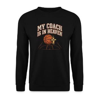Mon entraîneur est au paradis dans le basket chrétien - Sweat-shirt Unisexe - noir - Devant - Alina (178cm) & Michal (187cm)