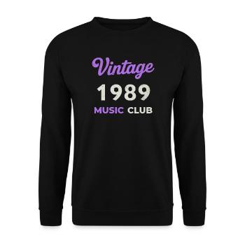 Vintage 1989 Music Club Retro Année de naissance vintage - Sweat-shirt Unisexe - noir - Devant - Alina (178cm) & Michal (187cm)