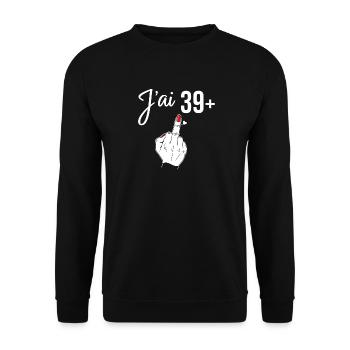 40 Ans Anniversaire 40 Ans Femme Humour Fêter  - Sweat-shirt Unisexe - noir - Devant - Alina (178cm) & Michal (187cm)