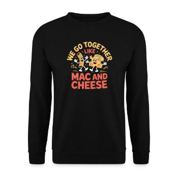 Mac and Cheese Best Friends Paar Design - Unisex Pullover - Schwarz - Vorne - Alina (178cm) & Michal (187cm)