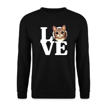 J’ADORE Chat tigré Amoureux des chats Drôle - Sweat-shirt Unisexe - noir - Devant - Alina (178cm) & Michal (187cm)