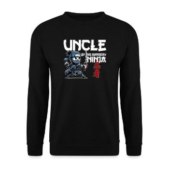 Uncle Of The Birthday Ninja Birthday Funny - Unisex Sweatshirt - black - Front - Alina (178cm) & Michal (187cm)