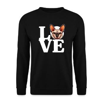 J’ADORE le chat canadien Sphynx Amoureux des chats drôle - Sweat-shirt Unisexe - noir - Devant - Alina (178cm) & Michal (187cm)