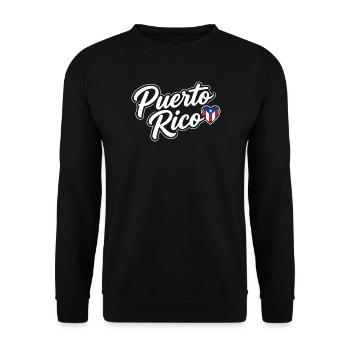 Puerto Rico Script with Flag Heart Patriotic - Unisex Sweatshirt - black - Front - Alina (178cm) & Michal (187cm)