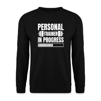 Powerlifting Bodybuilder Personal Trainer Progress - Unisex Sweatshirt - black - Front - Alina (178cm) & Michal (187cm)