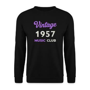 Vintage 1957 Music Club Retro Année de naissance vintage - Sweat-shirt Unisexe - noir - Devant - Alina (178cm) & Michal (187cm)