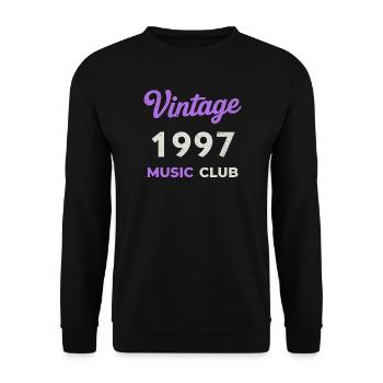 Vintage 1997 Music Club Année de naissance rétro Vintage - Sweat-shirt Unisexe - noir - Devant - Alina (178cm) & Michal (187cm)