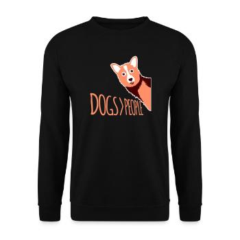 Chiens sur les gens, chien Drôle de proverbe antisocial - Sweat-shirt Unisexe - noir - Devant - Alina (178cm) & Michal (187cm)