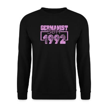 German studies scholar 1992 - Unisex Sweatshirt - black - Front - Alina (178cm) & Michal (187cm)