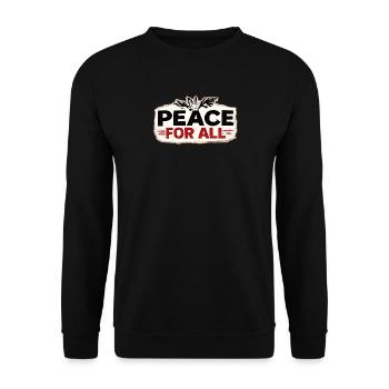War No More – Sticker Peace & Humanity  - Sweat-shirt Unisexe - noir - Devant - Alina (178cm) & Michal (187cm)