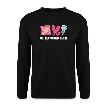 Ultraschall Techniker Ultraschalltechniker - Unisex Pullover - Schwarz - Vorne - Alina (178cm) & Michal (187cm)